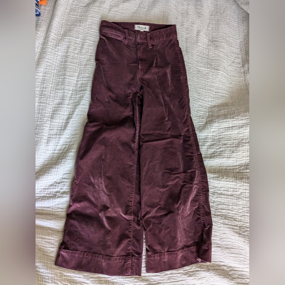Madewell velour wide leg
